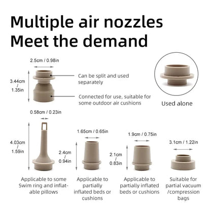 Portable Wireless Electric Air Pump: Inflator/Deflator for Inflatable Cushions, Air Beds, Boats, Swimming Rings