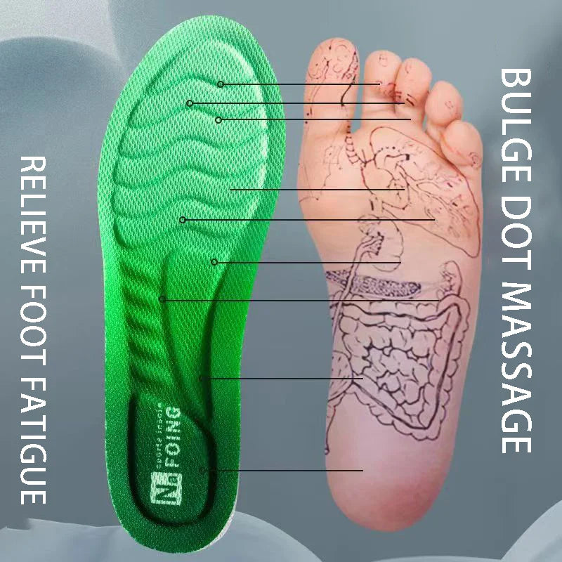 PU Orthopedic Sport Insoles - Soft, Breathable Shock Absorption, Arch Support Running Shoe Pads for Men and Women
