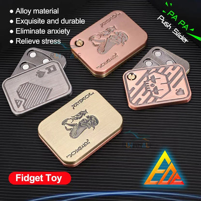 Metal EDC Push Slider Fidget Toy - Magnetic Finger Spinner Stress Relief Pocket Toy