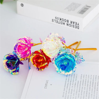 18cm 24K Golden Rose Flower – Artificial Foil Roses for Valentine’s Day, Wedding, Party Decoration & Holiday Gift