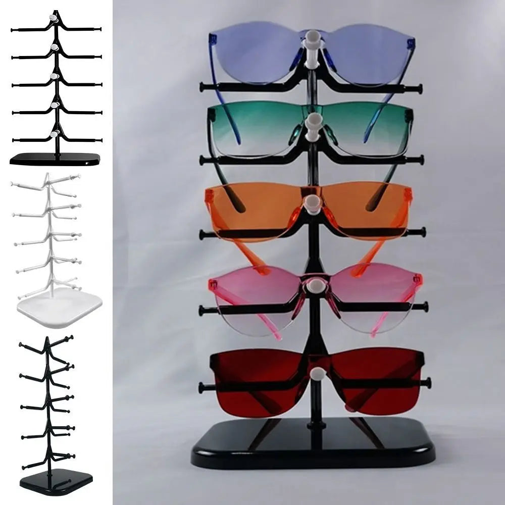 5/10 Pairs Glasses Display Stand – 5-Layer Sunglasses & Eyewear Organizer Rack, Space-Saving Frame Holder Tray