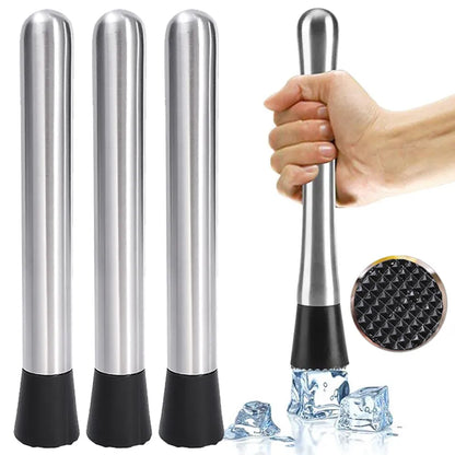 Multifunction Stainless Steel Ice Hammer - Crushed Ice, Popsicle Sticks, and Cocktail Ice Cube Crusher - Fruit Muddle Pestles Bar Tool