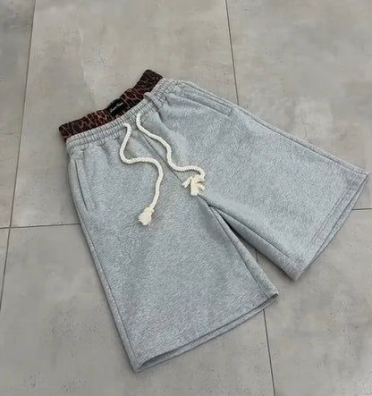 Y2K Double-Waist Embroidered Shorts - Loose American Streetwear Five-Quarter Pants
