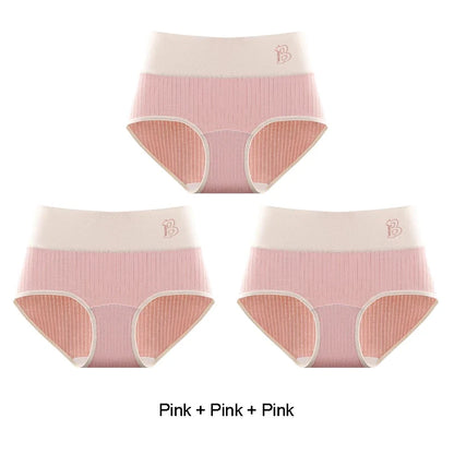 Women's Cotton Briefs - High-Waisted Belly Control Sports Panties Set for Women