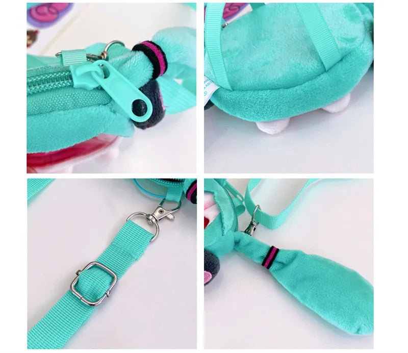 Hatsune Miku Coin Purse Shoulder Bag – Kawaii 14cm Plush Headphone Bag, Cartoon Crossbody Keychain Pendant, Perfect Girl Gift