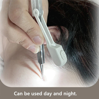 Blackhead Clip with Lights - Acne Needle Tweezers, Comedone Extractor Tool for Blemish and Pimple Removal