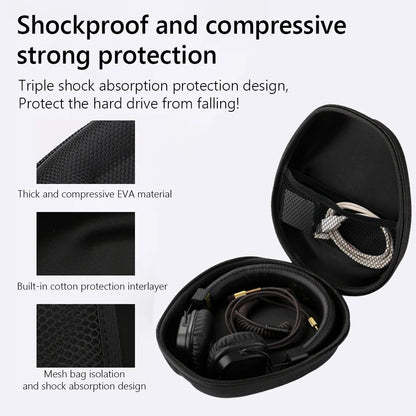 NEW Hard EVA Headphone Carrying Case with Hook – Compatible with SONY WH-1000XM4 & Audio-Technica ATH-M50X