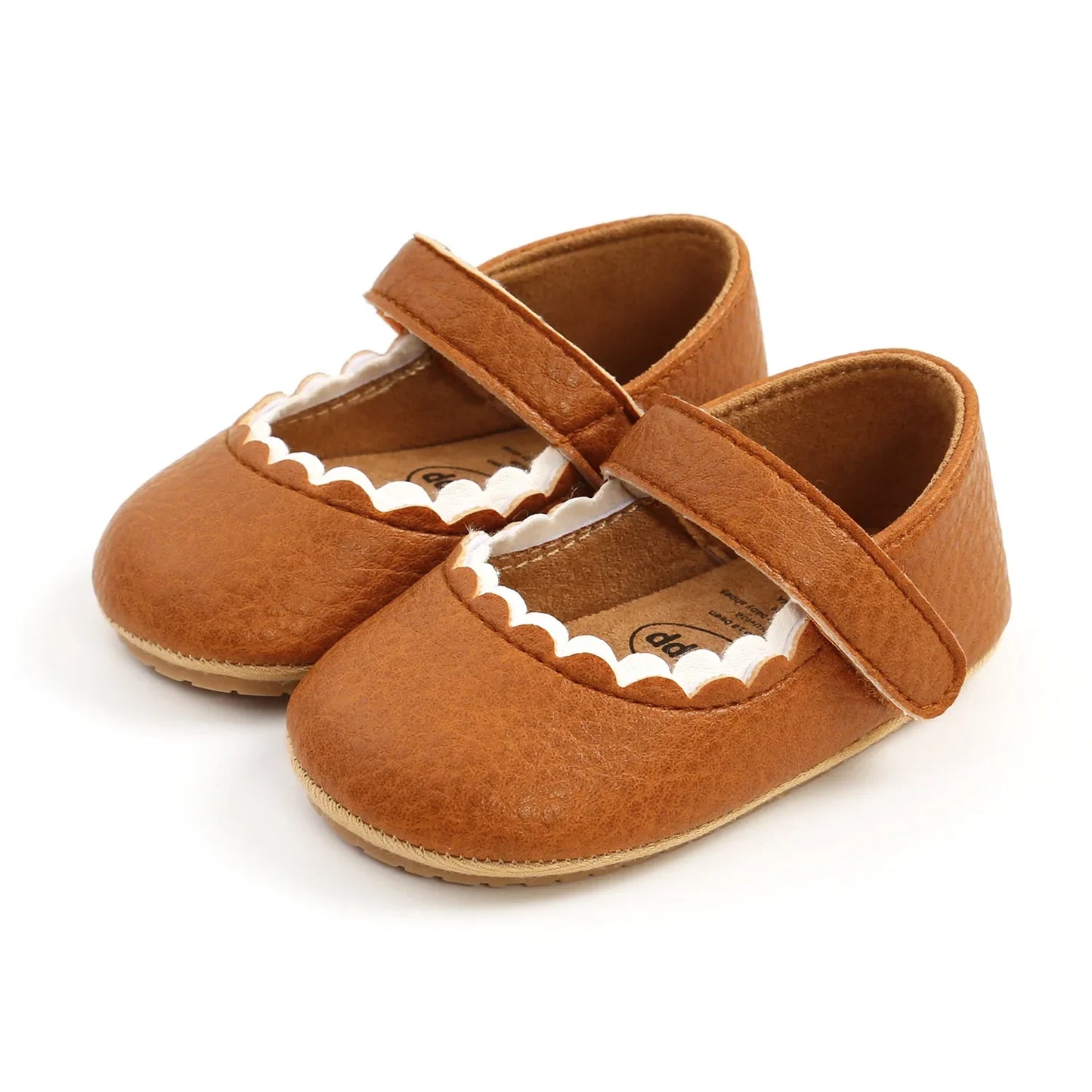 Meckior Baby Boys & Girls Shoes - Infant Leather with Rubber Sole, Anti-Slip Toddler First Walkers, Newborn Princess Crib Shoes