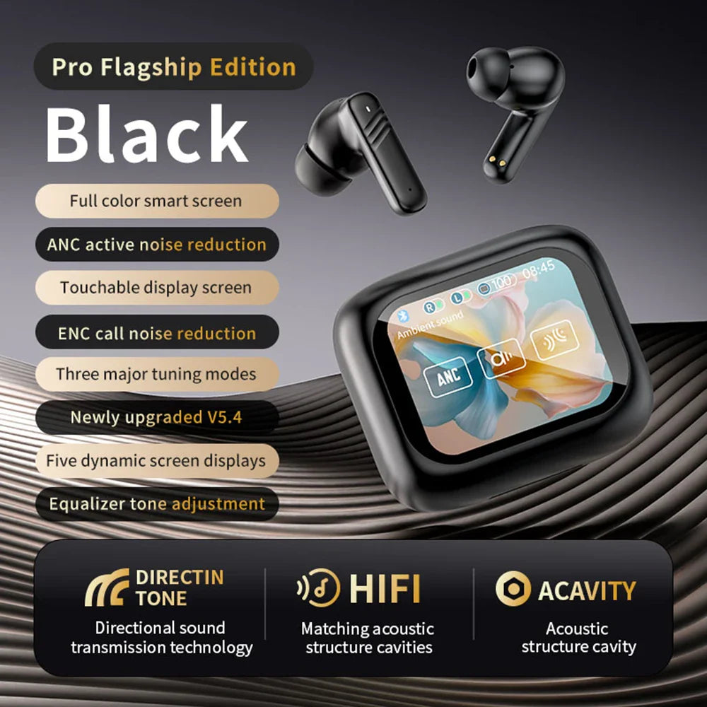 New Full Touch ANC Bluetooth 5.4 Earphones – HiFi Stereo Noise Cancelling Wireless In-Ear Earbuds with Mic & ENC