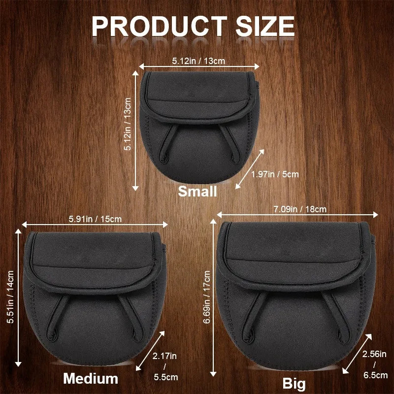 Waterproof Fishing Reel Storage Bag – Lightweight Protective Cover for Spinning & Drop Shot Reels (S/M/L Sizes)