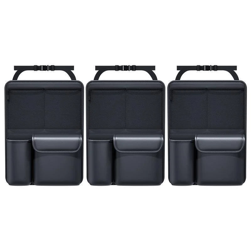 Car Trunk Leather Storage Bag – Foldable Seat Back Tools Organizer, UV-Protected Multifunctional Hanging Organizer for SUVs