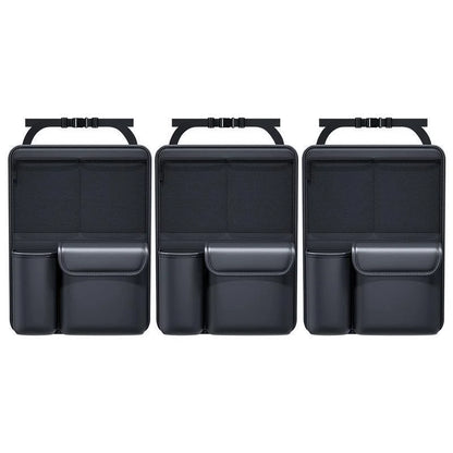 Car Trunk Leather Storage Bag – Foldable Seat Back Tools Organizer, UV-Protected Multifunctional Hanging Organizer for SUVs