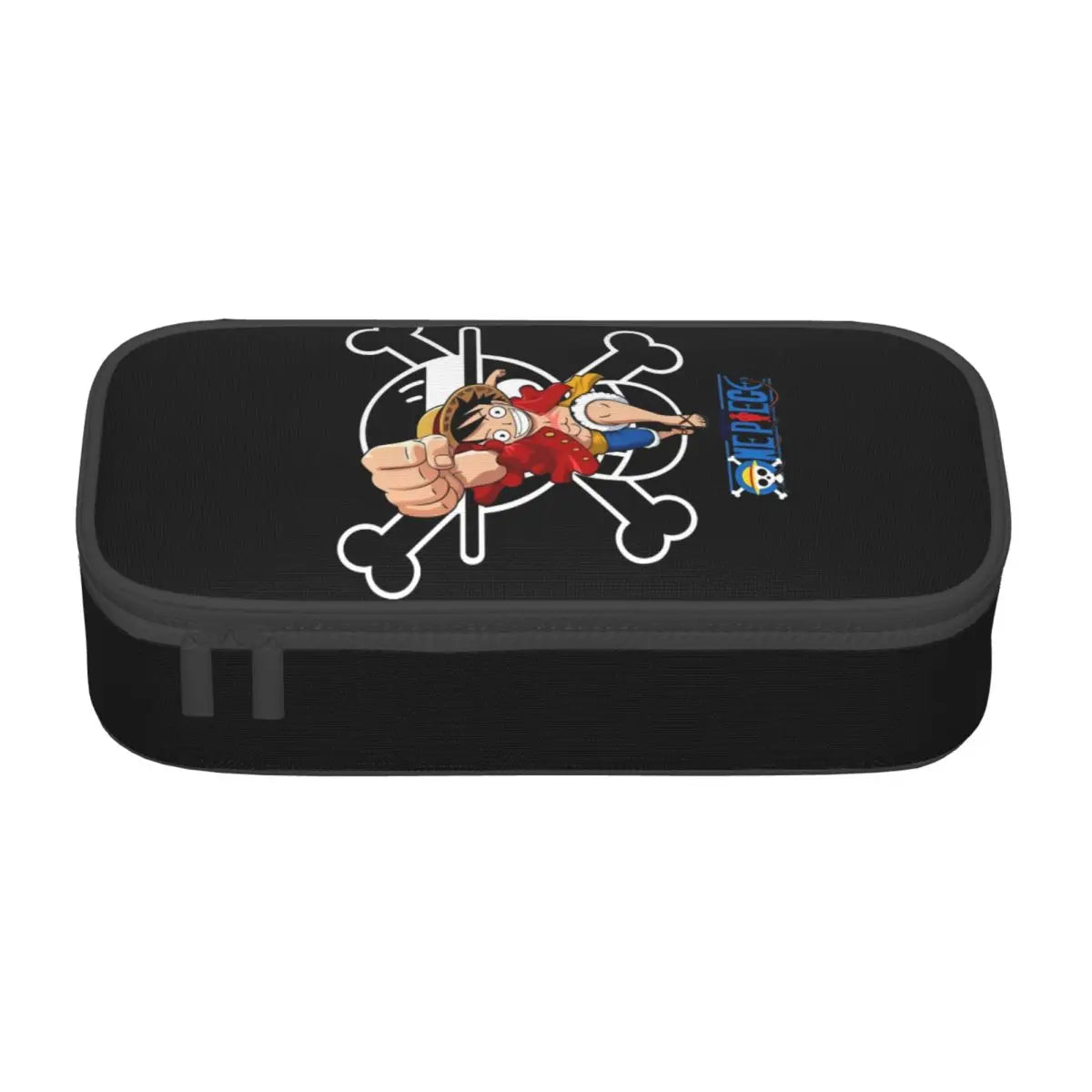 Cute Custom One Piece Pencil Case – Large Capacity Straw Hat Pirates Skull Stationery Bag for Boys & Girls