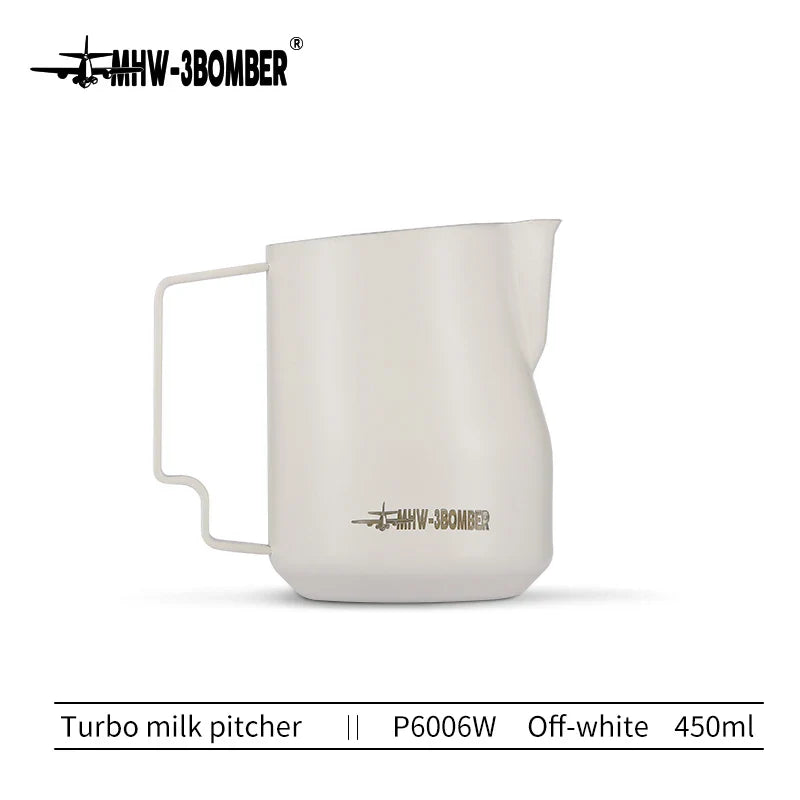 MHW-3BOMBER Turbo Milk Frothing Pitcher – 350ml/450ml Steaming Jug for Professional Foam, Home Barista & Kitchen Use