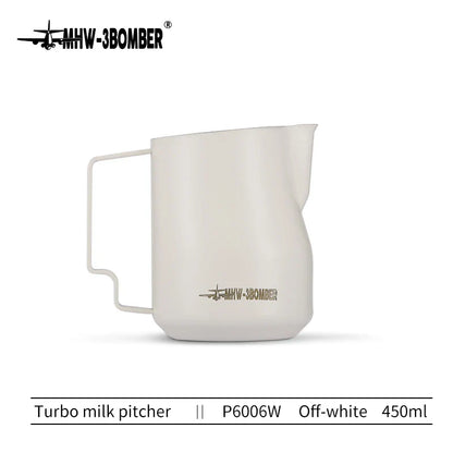 MHW-3BOMBER Turbo Milk Frothing Pitcher – 350ml/450ml Steaming Jug for Professional Foam, Home Barista & Kitchen Use
