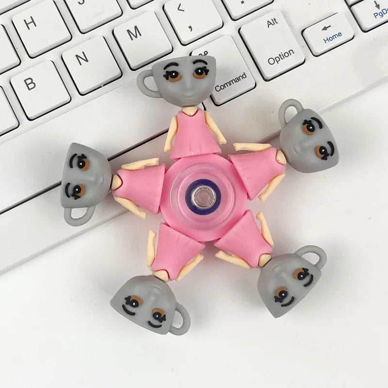 Italian Brainrot Tung Fidget Spinner — Deformed Chain Anti-Stress Hand Spinner Sensory Gyro Toy for Adults