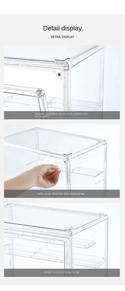 Three-Layer Acrylic Display Rack — Transparent Ladder Organizer for Anime Figures, Car Models, Blind Boxes & Jewelry Sorting