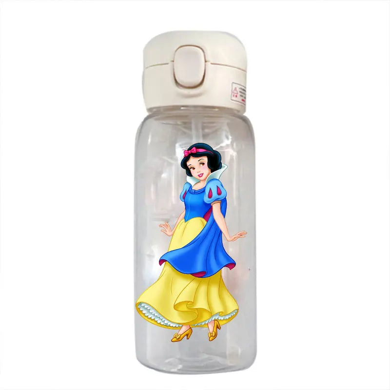 600/400ML Mermaid Princess Water Cup – Portable Transparent Plastic Sport Bottle for Kids