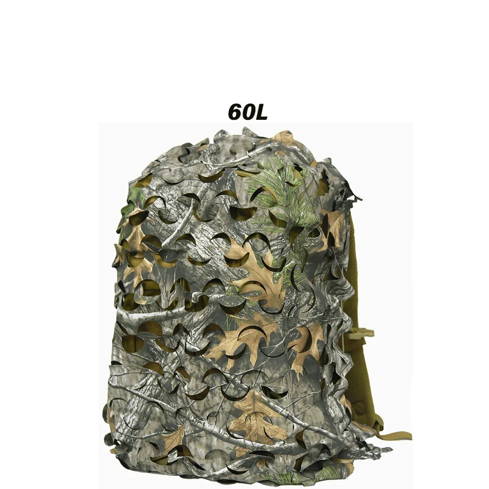 3D Camo Backpack Cover - Laser Cut Camouflage Hunting Bag Cover for 60L/80L Packs, Paintball & Outdoor Gear