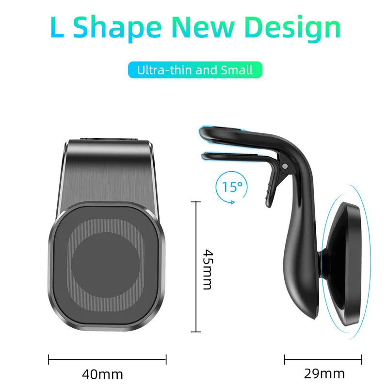 Magnetic Car Phone Holder - Air Vent Clip Mount with 360° Rotation for Xiaomi, iPhone 14, Samsung, & Other Cell Phones
