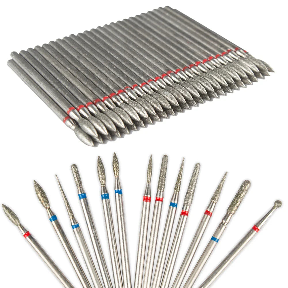 8pcs Diamond Nail Drill Bit Set - Rotary Electric Milling Cutters for Pedicure, Manicure, Cuticle Burr & Nail Tools Accessories