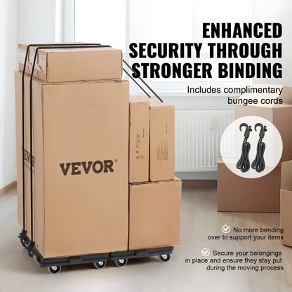 VEVOR 2-Pack Furniture Mover Trolley – 500lb Capacity Each, 4-Wheel Flat Dolly Cart for Industrial Machinery