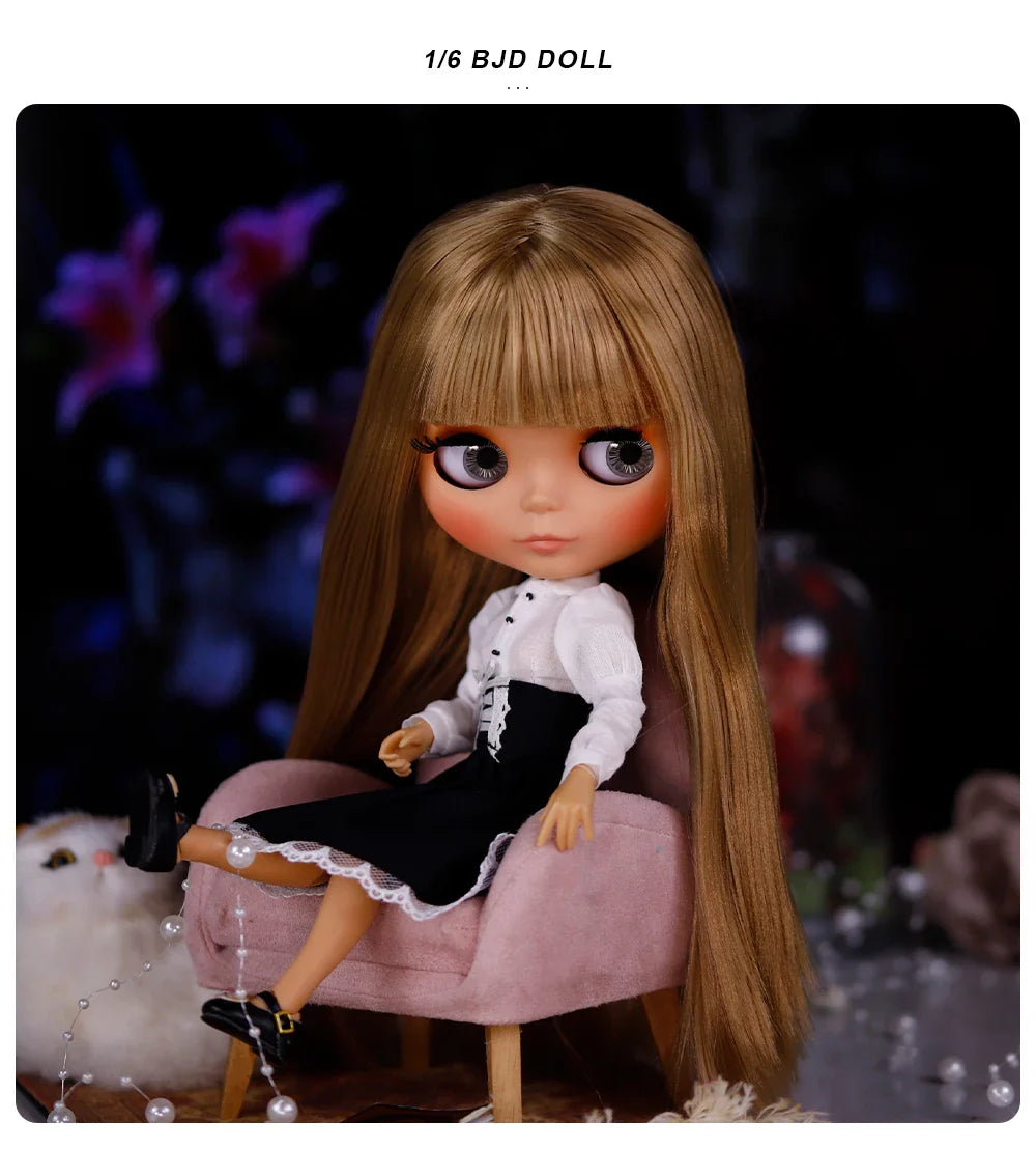 ICY DBS Blyth 1/6 Joint Doll – 30cm Tan Skin Matte Face BJD Girl Doll Toy Gift