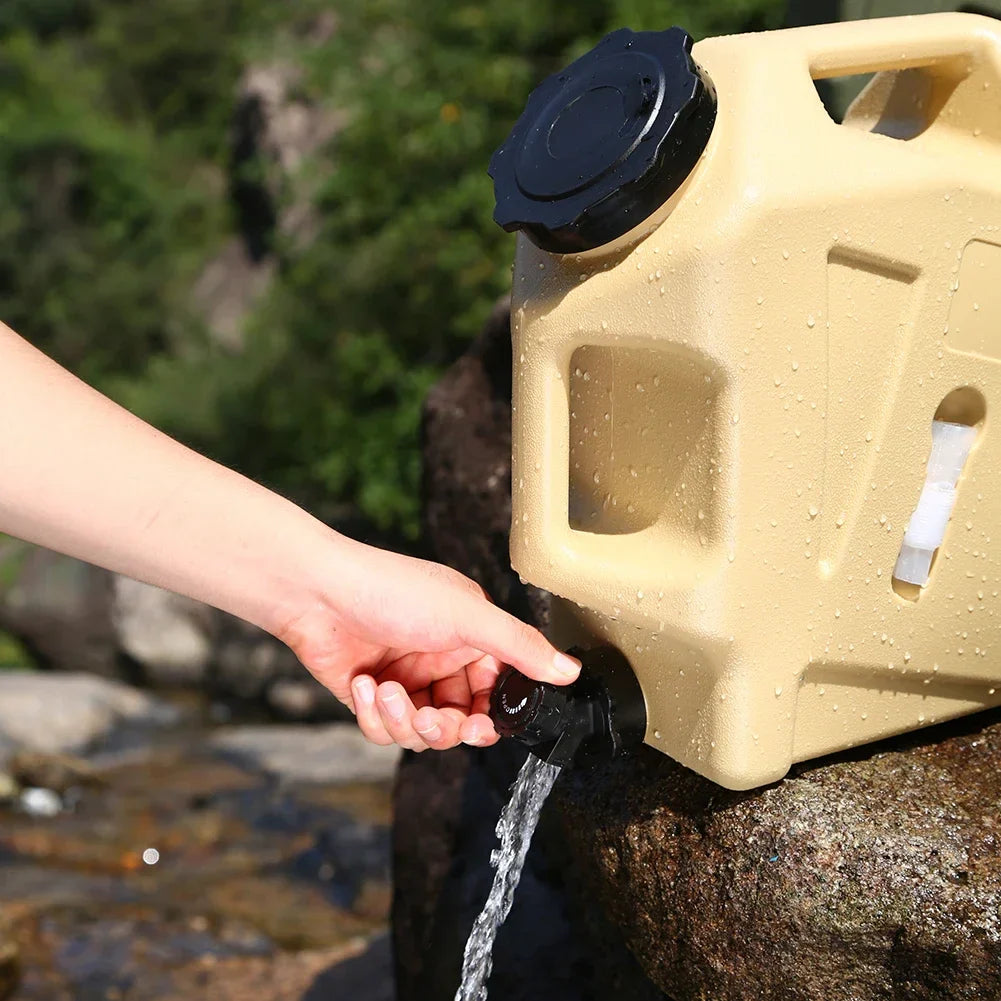 12L Portable Camping Water Container – Large Capacity Outdoor Water Bucket with Detachable Faucet for Picnic & Travel