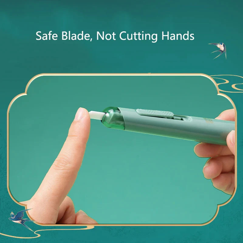 Deli Ceramic Box Cutter Utility Knife – Safe Pocket Paper Opener, Anti-Slip Office & Art Stationery Cutting Tool