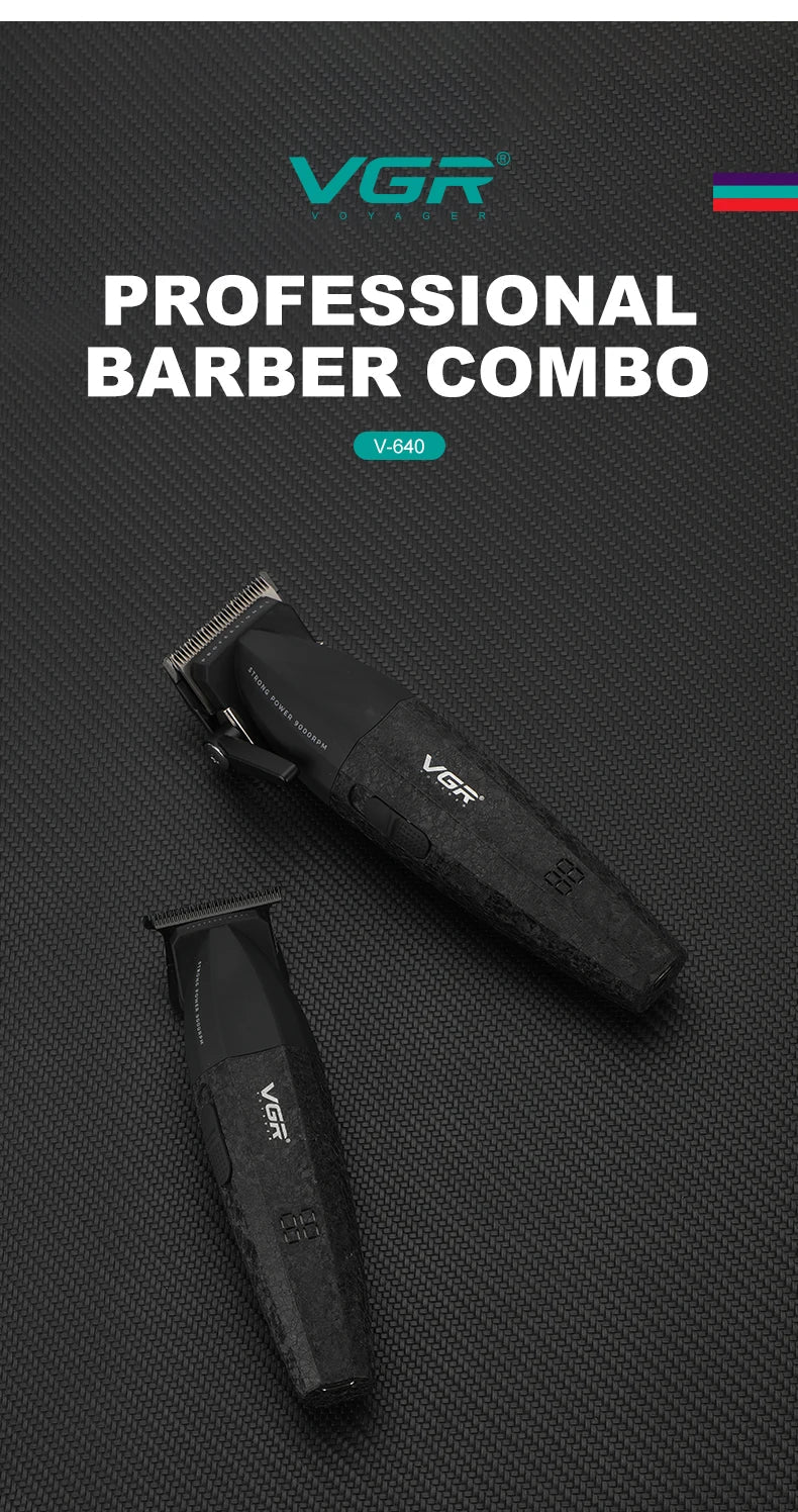 VGR V-640 Hair Trimmer – Professional Electric Hair Clipper, 9000 RPM Metal Trimmer for Men, Barber Hair Cutting Machine