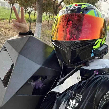 LOY LED Knight Cycling Backpack - Waterproof Motorcycle Helmet Bag with Bluetooth APP Control, Hard Shell Laptop Bag with LED Lights