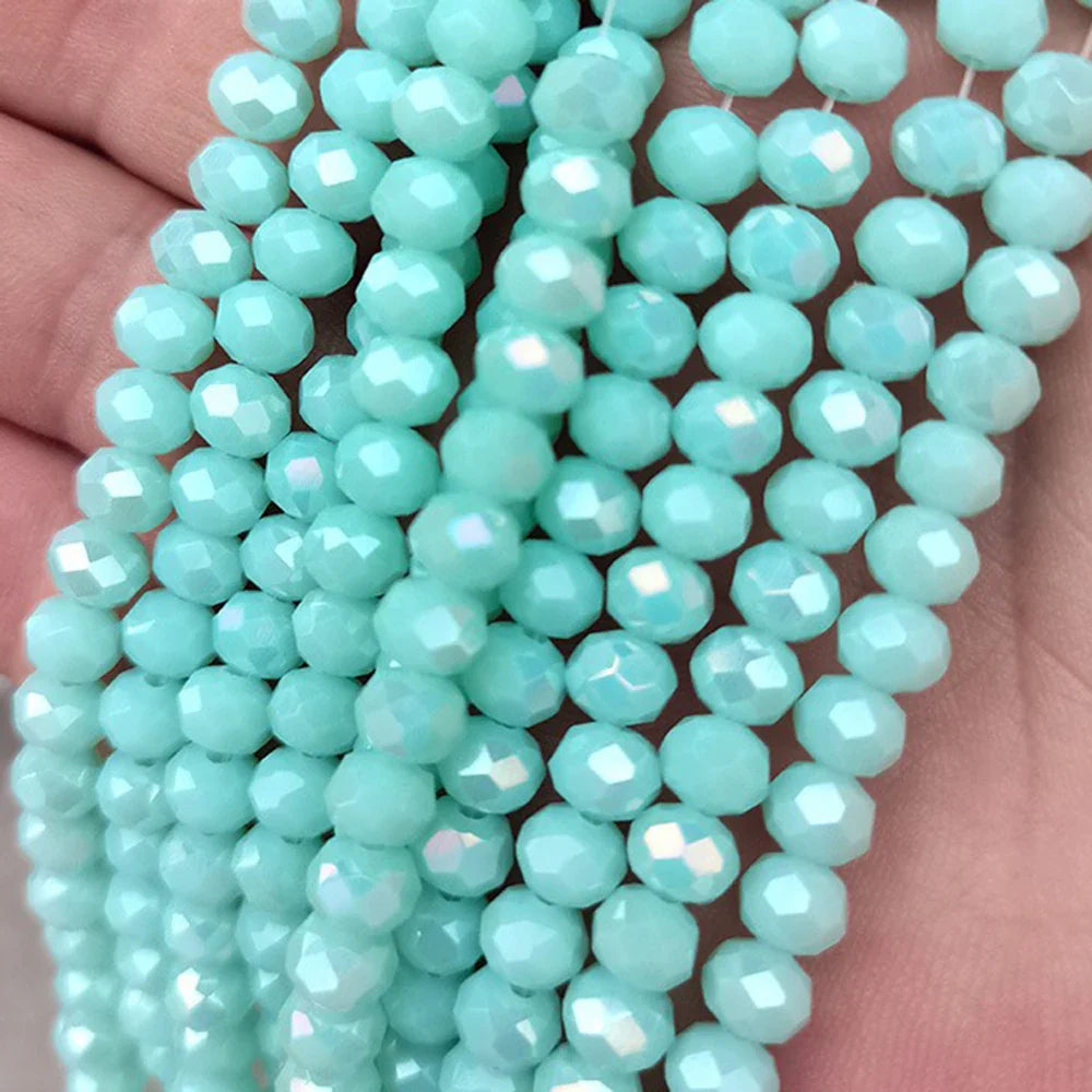 4mm/6mm/8mm Round Crystal Glass Beads – Faceted Spacer Loose Beads for DIY Jewelry Making & Needlework Craft Accessories