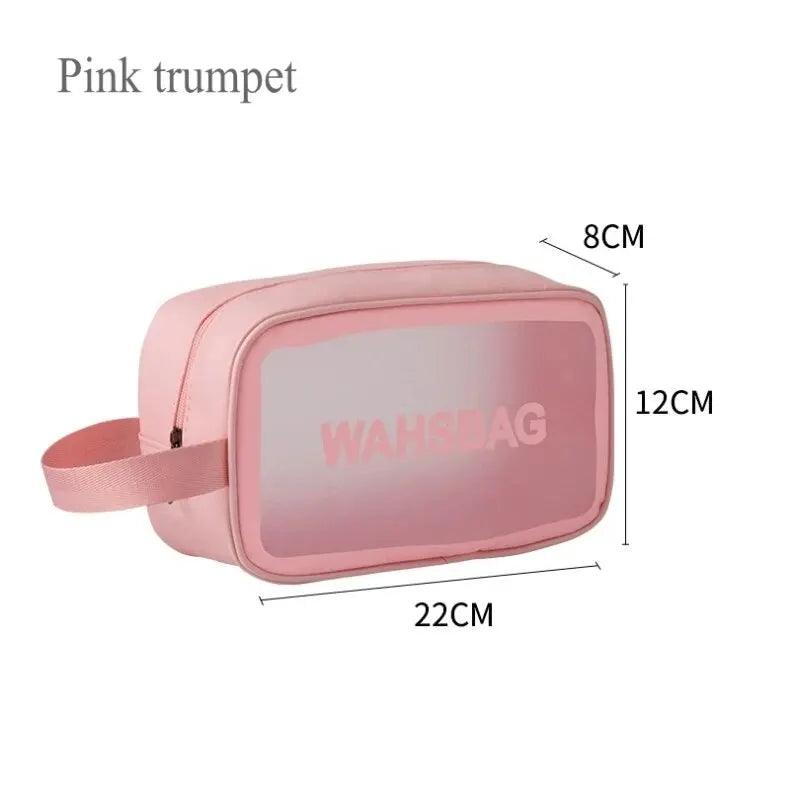 Waterproof PVC Travel Toiletry Bag – Transparent Zipper Makeup Organizer Case for Women