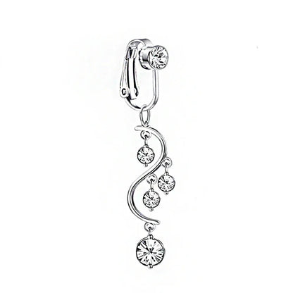 Faux Snake Belly Ring – Fake Clip-On Umbilical Navel Piercing, Belly Button & Cartilage Body Jewelry