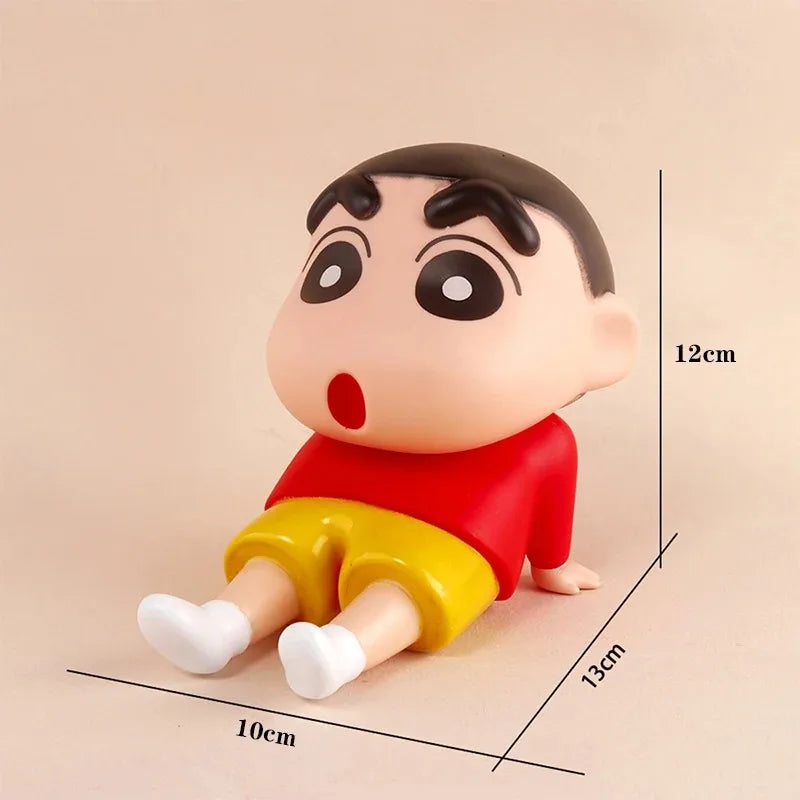 Crayon Shin-Chan Anime Figure Phone Holder – Kawaii Desktop Ornament Mini GK Collectible Toy Gift