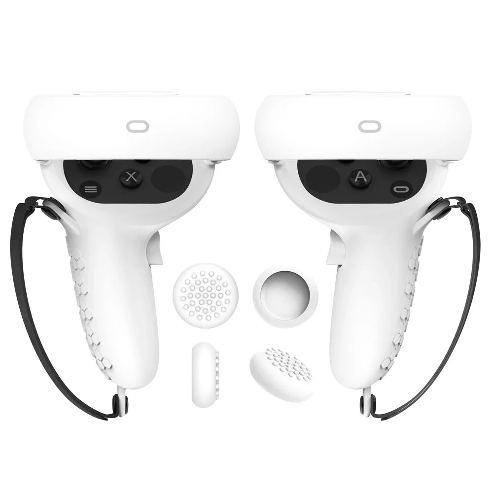 HUNDAI Oculus Quest 2 Silicone Controller Cover — Protective VR Touch Grip with Knuckle Strap