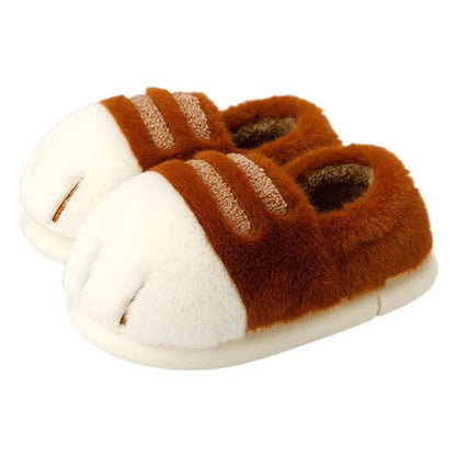 Adorable Kitty Claw Slippers for Women – Non-Slip Furry Mules, Warm Fluffy Cat Slides