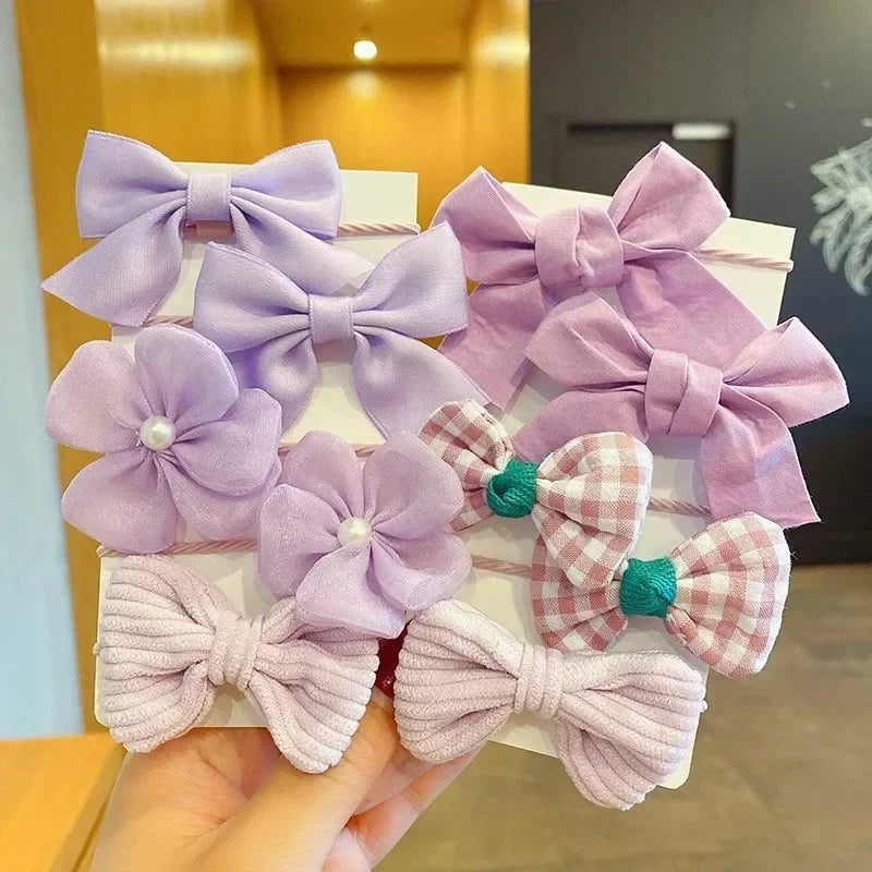10 Pcs Baby Girl Flower Hair Bands Set – Cute Colorful Soft Scrunchies Ponytail Holders for Kids
