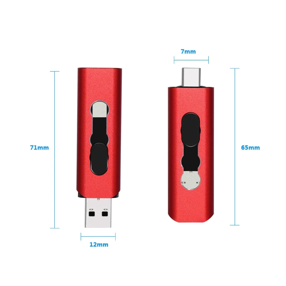 OTG USB 2.0 Type-C Flash Drive – Multi Capacity 4GB/8GB/16GB/32GB/64GB/128GB Pen Drive, Portable Memory Stick for Type-C Devices & Data Storage