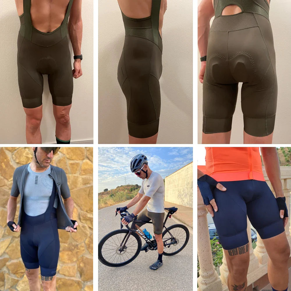 Ykywbike Men's Cycling Bib Shorts – Padded Quick-Dry Bike Tights for 6-Hour Rides, Outdoor Cycling Clothing