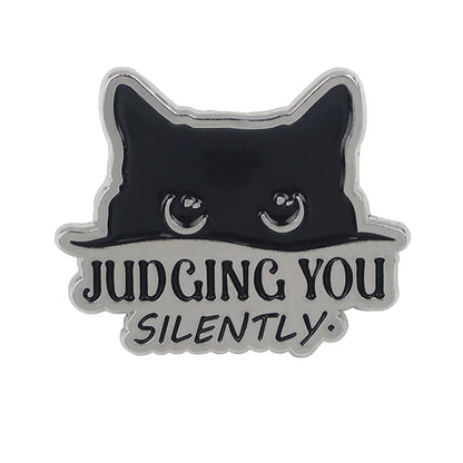 Cute Black Cat Enamel Pin – Animal Brooch Lapel Pin for Backpack, Clothing, Witch Jewelry & Halloween Gifts