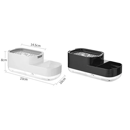 Automatic Soap Dispenser Bottle: Kitchen Sponge Brush Storage Box with Manual Soap Dispenser - Convenient Solution for Kitchen Hygiene