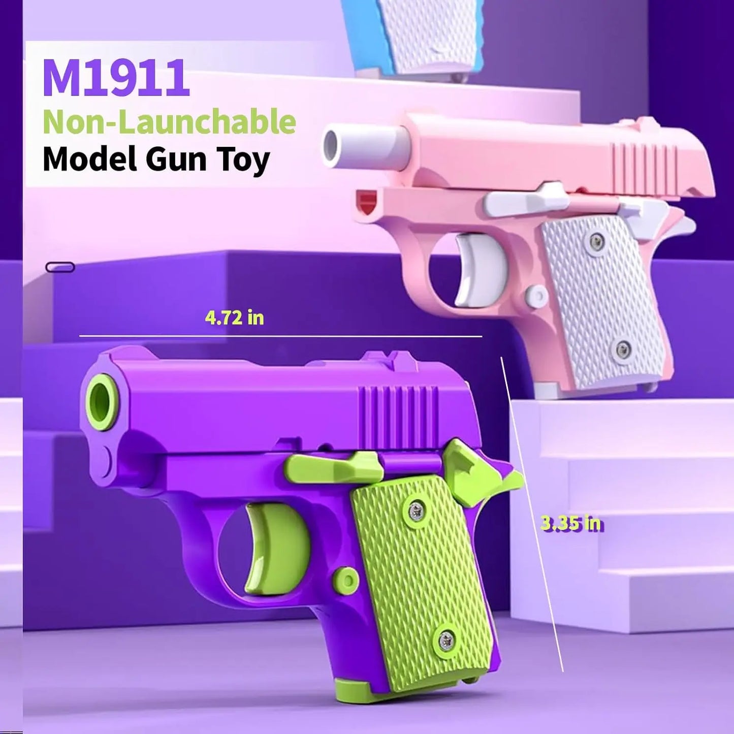 Mini 1911 Gravity Fidget Gun – ABS Plastic 3D Printed Stress Relief Toy for Boys and Kids Gift