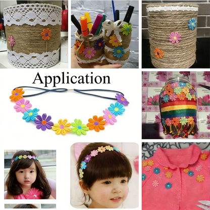 Daisy Flower Lace Trim Ribbon – 2.5CM Wide, 1.5 Yards Embroidered DIY Patchwork Sewing & Craft Supplies, Colorful