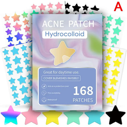 Colorful Star Pimple Patches – Invisible Acne Spot Stickers for Skin Care, Concealer & Makeup Tools