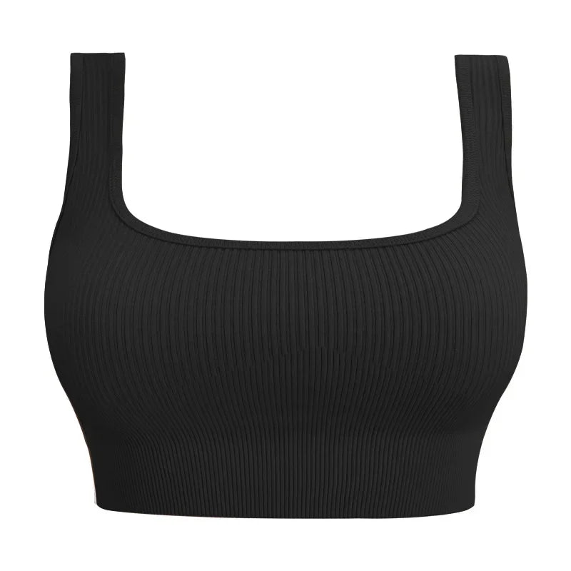 Women’s Seamless Yoga Sports Bra - Backless Fitness Crop Vest for Gym, Training & Outdoor Workouts