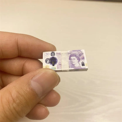 5PCS Mini Dollar & Euro Fake Money Banknotes – Miniature Props for Kids Dollhouse & Decoration