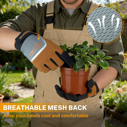Heavy-Duty Work Gloves - Breathable Touchscreen Mechanic, Gardening & Warehouse Gloves for Men & Women