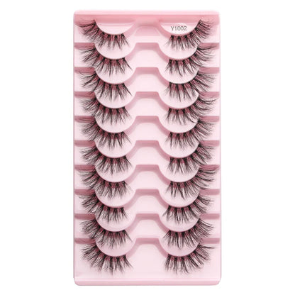 SHIDISHANGPIN 5/10 Pairs Cat Eye False Lashes – 3D Mink Half Lashes, Eyelash Extensions for Natural Makeup, Faux Cils Maquiagem