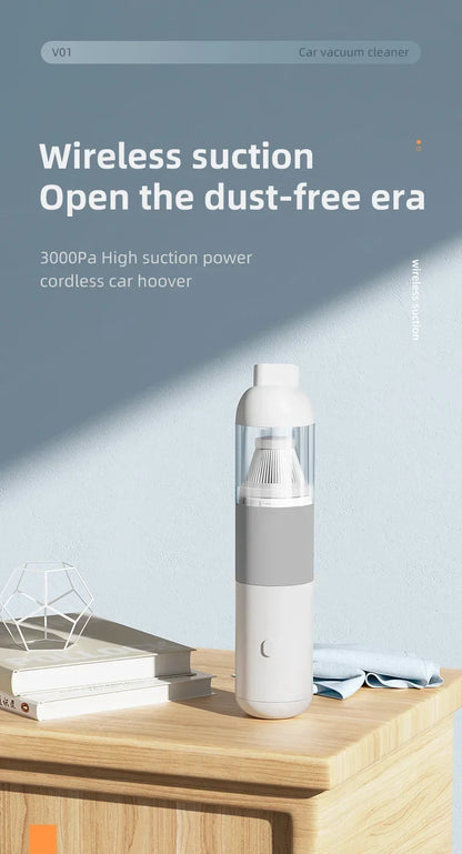 3-in-1 Wireless Car Vacuum Cleaner – Portable Mini Handheld Dust Catcher for Auto Interior Cleaning